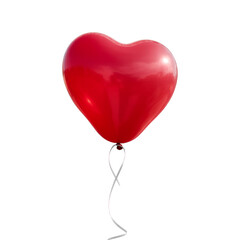 A festive red heart-shaped balloon floats with a shiny ribbon, a perfect symbol for love and celebration