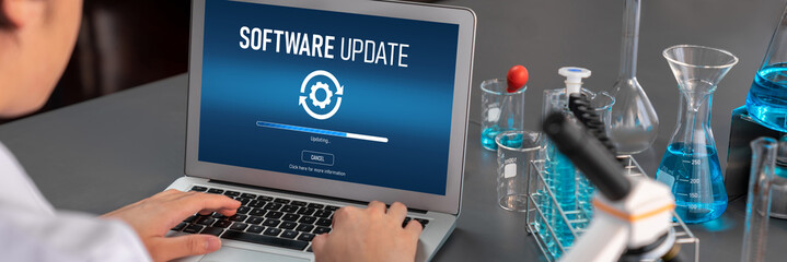 Software update on computer for brisk version of device software upgrade