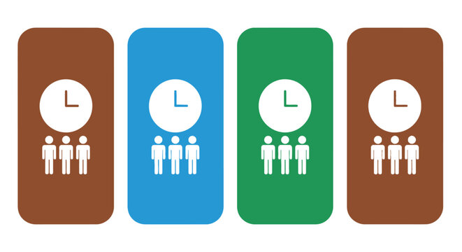 Visual Representation of Time Management Strategies for Small Groups of People Demonstrating Efficiency and Collaboration in Various Settings