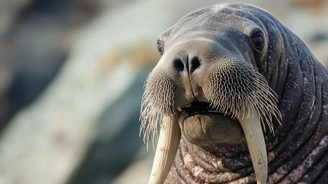 A close-up shot of a wallow's skin on a rocky terrain, perfect for wildlife or nature-related projects