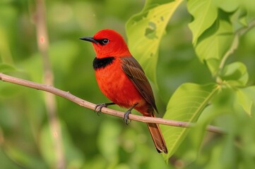 Vermilion Flycatcher (Pyrocephalus rubinus) Observed in South America