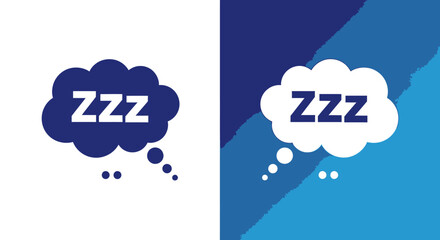 Visual representation of sleep and rest with Zzz symbols inside thought bubbles