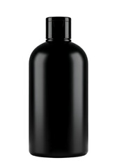 Fototapeta premium Glossy dark glass bottle isolated on black for packaging and product presentation with subtle reflections isolated on transparent background