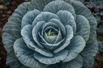 Obraz premium Newly harvested cabbage field