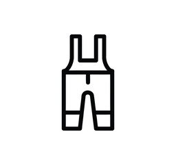 Set of thin line icons for clothing. editable stroke icons for luxury clothing. style icons. Symbols for T-shirt, pants, jacket, dress, shorts, shoes, and shirts.vector