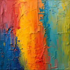 Abstract Painting with Textured Colorful Paint