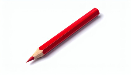 Red pencil graphite supply isolated on white background, stationery illustration, red drawing pencil design, art and school supply vector, creative tool graphic isolated