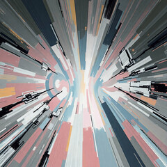 Abstract Radial Line Composition with Central Light