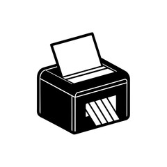 Silver paper shredder slot with sheet vector illustration silhouette