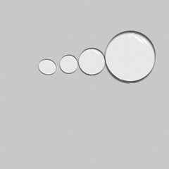 white paper speech bubble water drop on grey background