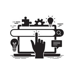 Search Engine Optimization Logo Design with Light Bulb and Key