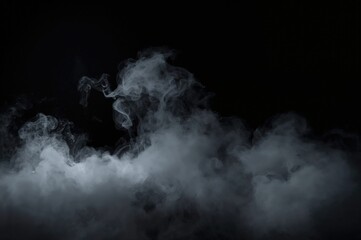 Fototapeta premium Room filled with thick smoke against a dark backdrop