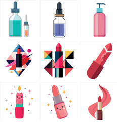 Abstract geometric shapes and color elements