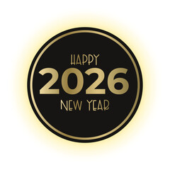 Minimal Elegant 2026 Happy New Year Gold Badge