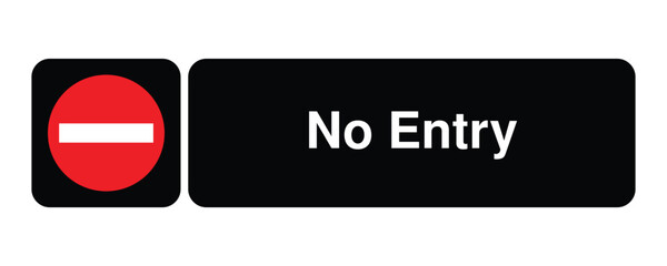 No Entry pictogram with horizontal bar symbol with Explanation – minimal signage icon for traffic control, restricted zones, and civic wayfinding systems – High-Quality Vectorial Stock Image