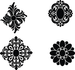 Ornamental decorative floral pattern, vintage baroque frame, symmetrical mandala design, elegant vector motif, antique scrollwork, luxury border, intricate artistic embellishment