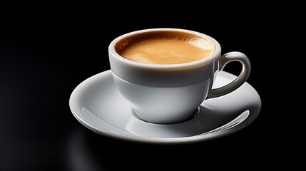 Fototapeta premium A white cup of espresso on a saucer