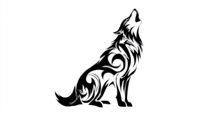 Tribal wolf silhouette