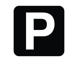 Parking pictogram with &ldquo;P&rdquo; symbol &ndash; minimal signage icon for transport zones, urban navigation, and civic UI systems &ndash; High-Quality Vectorial Stock Image