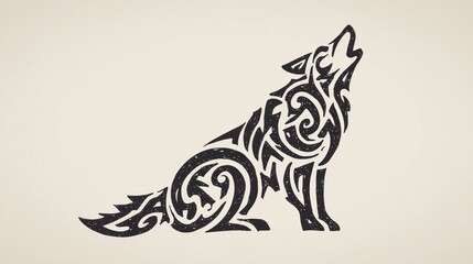 Tribal wolf illustration