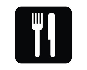 Restaurant DOT Pictogram – Fork and Knife Silhouette for Food Service Signage High-Quality Vectorial Stock Image