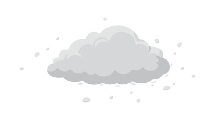 Illustration of a cartoon cloud with snow falling weather forecast element cloudscape design graphic vector art