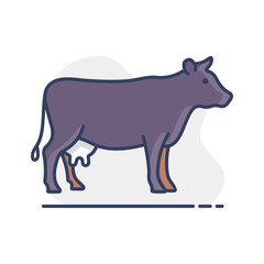 Dairy Cow Side View Minimal Icon