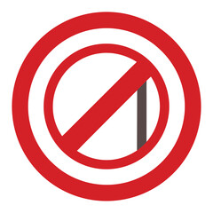 No Entry Sign Vector Icon for Restricted Access and Traffic Prohibition Symbol, Isolated on White Background

