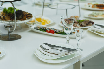 Elegant banquet setting showcases diverse cuisines at a festive gathering during a sunny afternoon