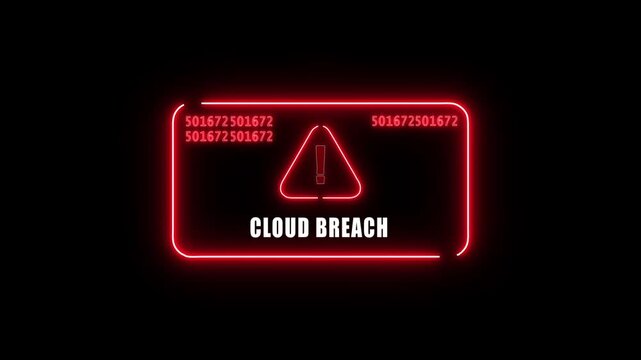  cloud breach Alert. Warning security breach computer hacking warning message hacked Warning symbol on the screen privacy protection data hacking malware virus Danger sign. 