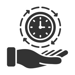 Time Management Icon Glyph Style. Vector Illustration Design