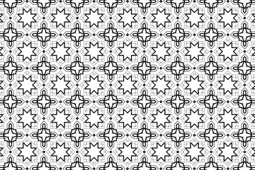 Islamic Geometric Star & Circle Pattern &ndash; Black & White Symmetry for Cultural & Architectural Design