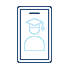 Student Icon Color Outline Style. Vector Illustration Design