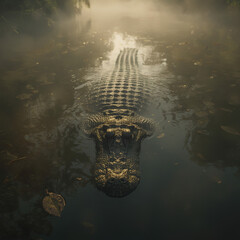 Alligator in Swamp Water