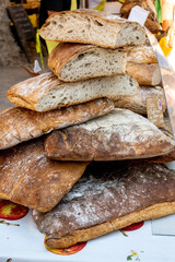 French artisan bakery in Provence, rye and wheat bread and baguettes, France, french bread