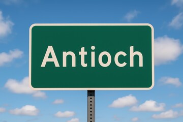 Obraz premium Green highway sign with white 