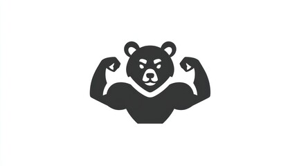 Bear with muscles illustration
