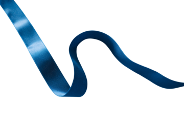 Close-up of a Wavy Blue Ribbon