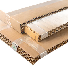 Cardboard flaps & packing tape PNG set (transparent)