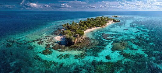 Fototapeta premium Turquoise Tropical Island Aerial