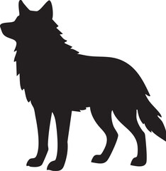 wild wolf silhouette vector