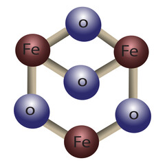 The Chemical Molecular Structure of Magnetite (Fe3O4)