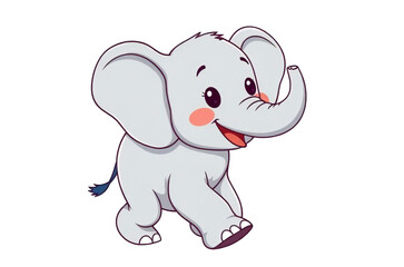 Naklejka premium elephant illustration adorable graphic vector clipart