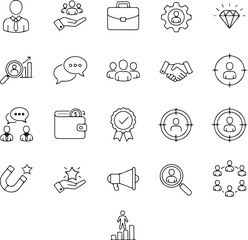 Employer Branding and Corporate Culture Icon Set
