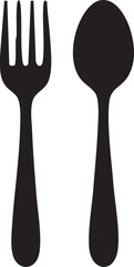 spoon and fork silhouette vector