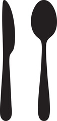 spoon and knife silhouette vector