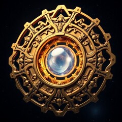 Obraz premium Mystical Device with Intricate Golden Patterns_6