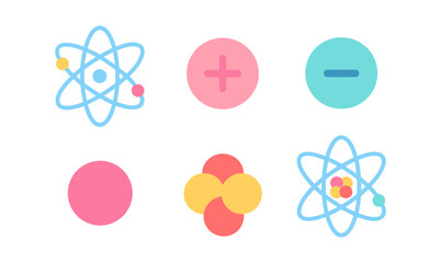 Minimalist atomic and scientific symbols collection for educational design