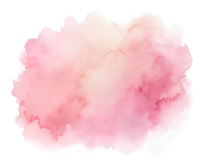Watercolor painting of pink and peach hues isolated on transparent background
