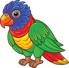 Vibrant cartoon rainbow lorikeet parrot with bright colors © Crazy Dreamy Boy